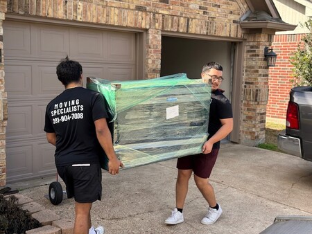 Team moving objects in Houston for a regional move.